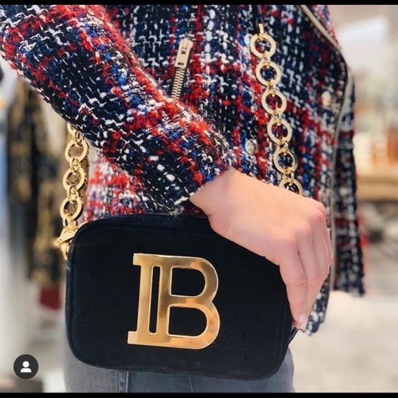 Balmain Handbags - B Camera velvet crossbody bag